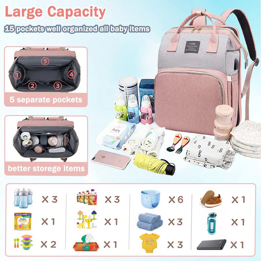 Diaper Bag for Travel, Baby Bag Diaper Bag with Changing Station Baby Girl Boy Waterproof Diaper Bag Backpack